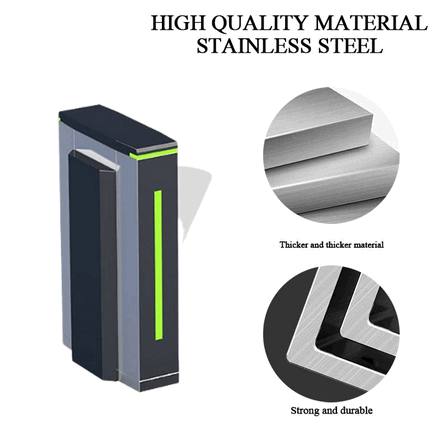 Heavy-Duty Optical Flap Barrier Gate - Industrial Automated Secure Closing Access Control System for Transit Hubs