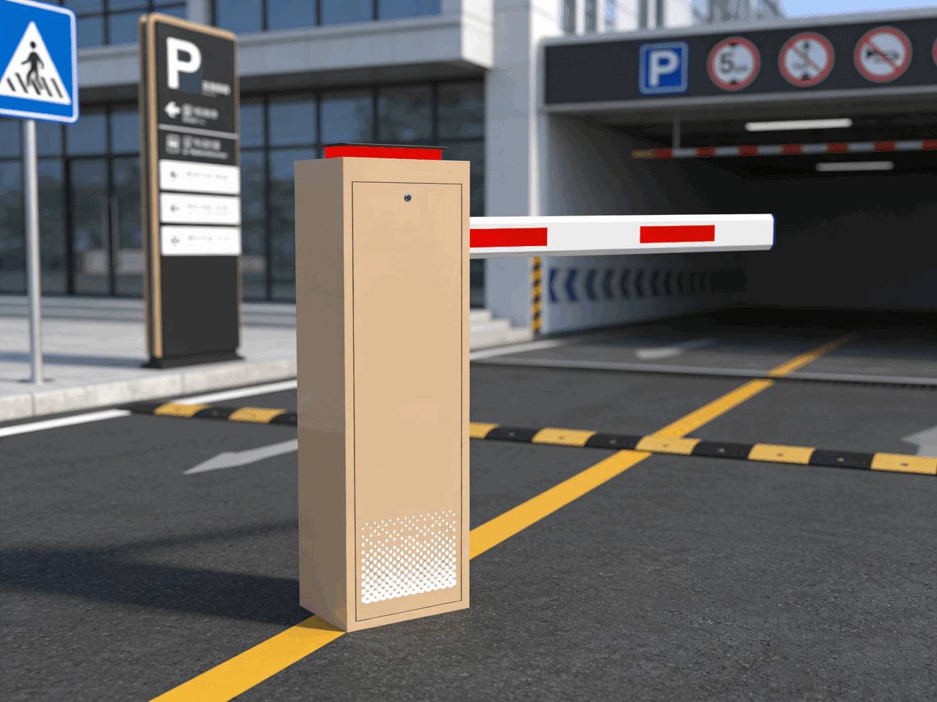 Heavy-Duty All-Metal IC Card Access Automatic Boom Barrier Gate – Waterproof Commercial Security Gate for Business Districts