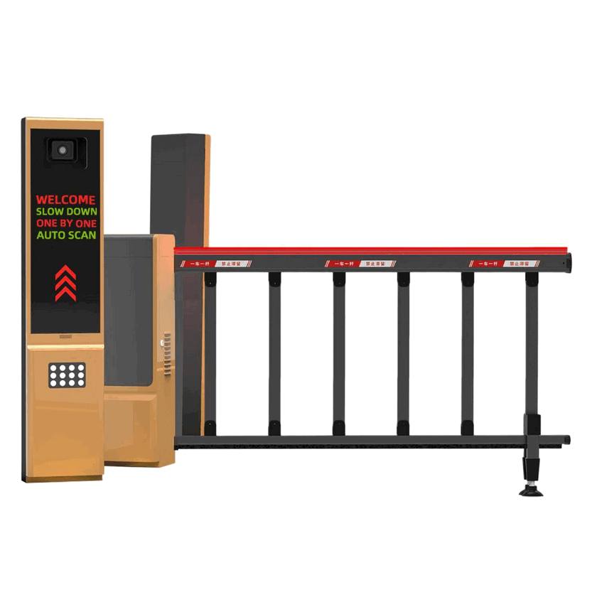 Heavy-Duty Automated Parking Gate with Integrated ANPR Camera System - Smart License Plate Recognition Vehicle Access Control & Boom Barrier