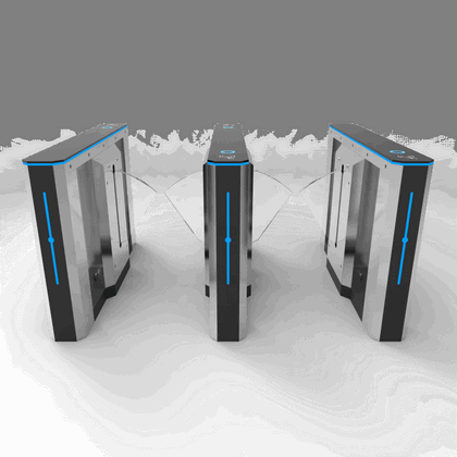 Stainless Steel Automatic Tripod Turnstile Gate with Integrated Biometric Attendance – Smart Staff Access and Time Tracking System