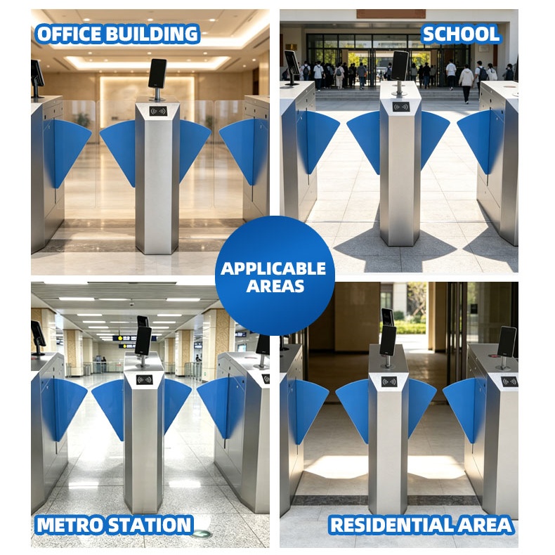 Optical Flap Barrier Gate with Face Recognition - Smart Access Control System for Schools, Corporate Offices, and Transit Hubs