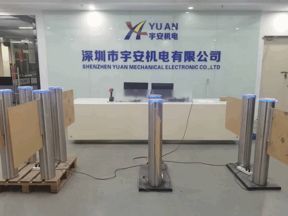 Automatic Dual-Post Induction Sensor Swing Barrier Gate for Retail Entrance Management - Smart Supermarket Access Control System