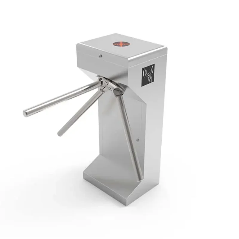Full-Height Rotating Steel Turnstile – High-Security Biometric Fingerprint Access Control Gate