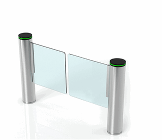 Automatic Dual-Post Induction Sensor Swing Barrier Gate for Retail Entrance Management - Smart Supermarket Access Control System