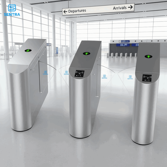 High-Speed Smart Optical Barrier Turnstile Gate with Integrated Airport Access Control and Automated Ticket Verification System – Premium Aviation Entrance Solution