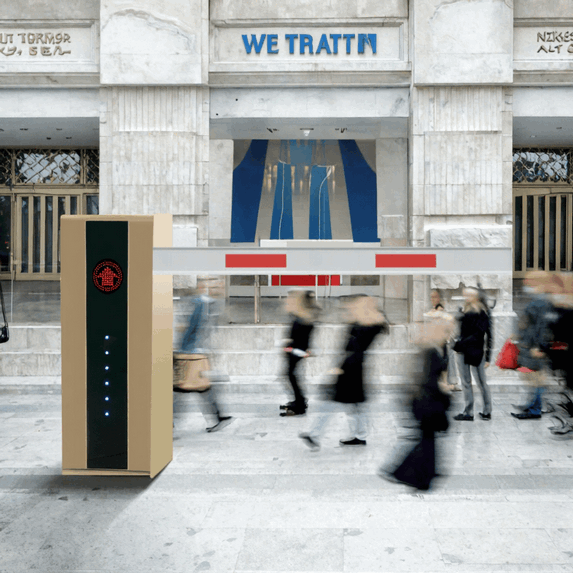 Intelligent Folding Arm Boom Barrier Gate with Brushless Motor & RFID Access Control System – Ideal for Low-Ceiling Parking Structures