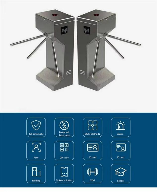 Baroxon Ba-611-460S stainless steel automatic tripod turnstile security gate for commercial building entry